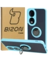 Bizon Case Hybrid Ring Honor 90 smoky with a light blue frame