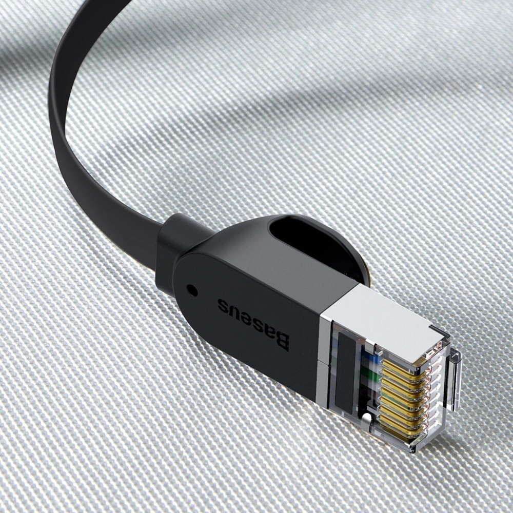 Hurtownia GSM - Kabel sieciowy płaski Baseus Ethernet RJ45, Cat.6, UTP, 0,5m (czarny) - BSU1378BLK - {ean13} - Hurt