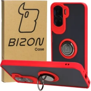Hurtownia GSM - Etui s úchopem na prst Bizon Case Hybrid Ring pro Honor 90 Lite kouřové s červeným rámem - BIZ3174 - {ean13} - Hurt