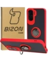 Bizon Case Hybrid Ring Honor 90 Lite smoky with a red frame
