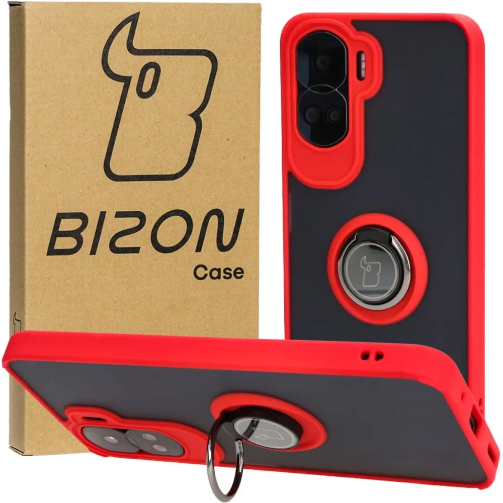 Wholesale Bizon Case Hybrid Ring Honor 90 Lite smoky with a red frame - BIZ3174 - {ean13} - Hurt