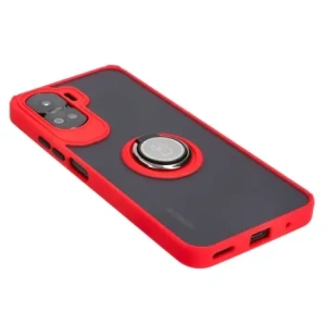 Hurtownia GSM - Etui s úchopem na prst Bizon Case Hybrid Ring pro Honor 90 Lite kouřové s červeným rámem - BIZ3174 - {ean13} - Hurt