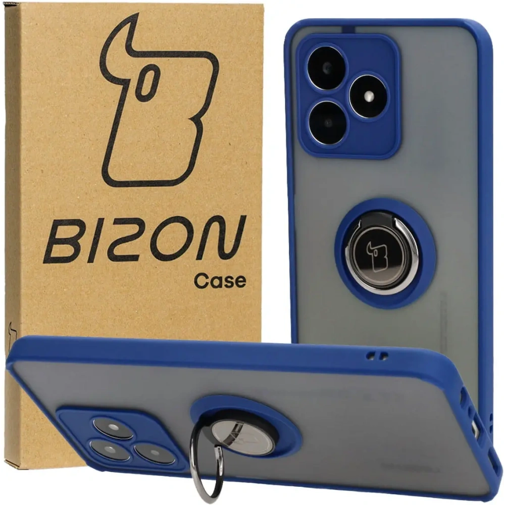 Hurtownia GSM - Bizon Case Hybrid Ring Realme C53 / C51 fumuriu cu un cadru bleumarin - BIZ3178 - {ean13} - Hurt