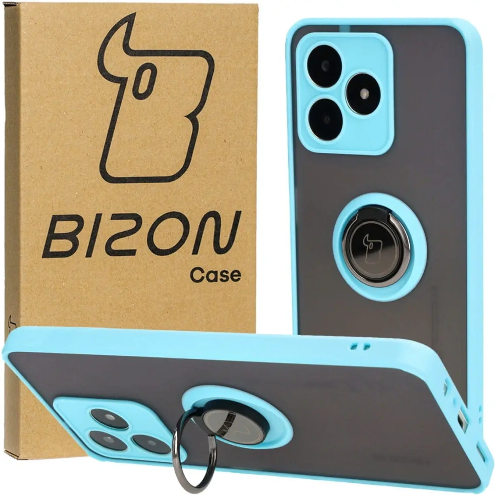 Wholesale Bizon Case Hybrid Ring Realme C53 / C51 smoky with a light blue frame - BIZ3179 - {ean13} - Hurt