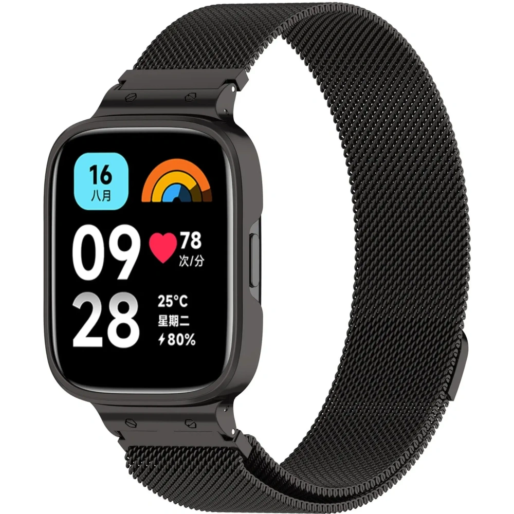 Wholesale Bizon Strap + Case Watch Chain Xiaomi Redmi Watch 3 Active black - BIZ3180 - {ean13} - Hurt