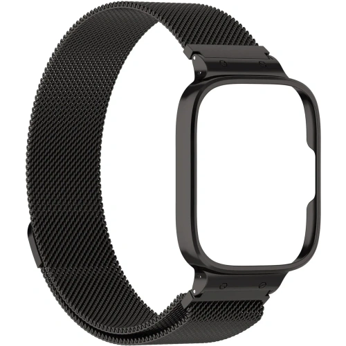 Etui z paskiem Bizon Strap + Case Watch Chain do Xiaomi Redmi Watch 3 Active czarne