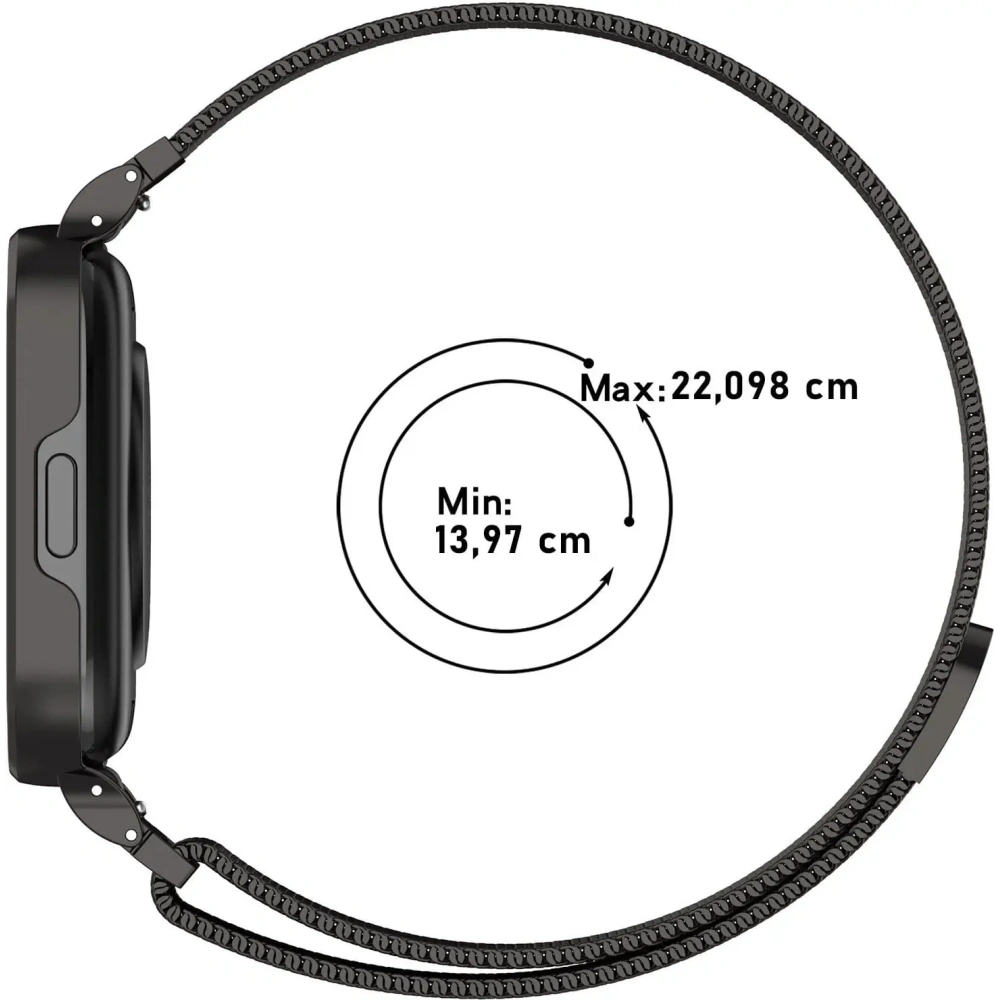 Wholesale Bizon Strap + Case Watch Chain Xiaomi Redmi Watch 3 Active black - BIZ3180 - {ean13} - Hurt