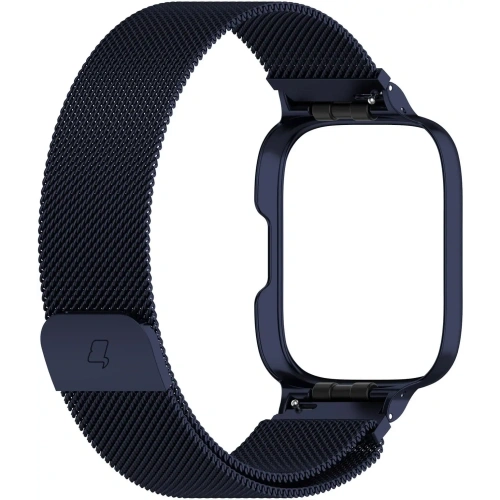 Etui z paskiem Bizon Strap + Case Watch Chain do Xiaomi Redmi Watch 3 Active granatowe