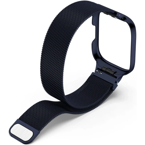 Etui z paskiem Bizon Strap + Case Watch Chain do Xiaomi Redmi Watch 3 Active granatowe