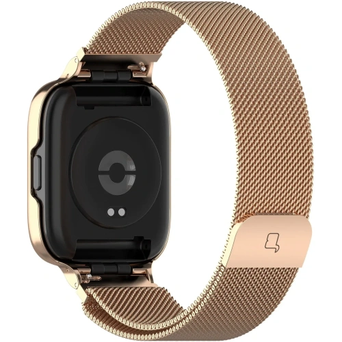 Etui z paskiem Bizon Strap + Case Watch Chain do Xiaomi Redmi Watch 3 Active różowozłote