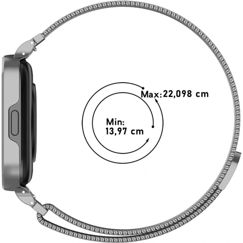 Etui z paskiem Bizon Strap + Case Watch Chain do Xiaomi Redmi Watch 3 Active srebrne