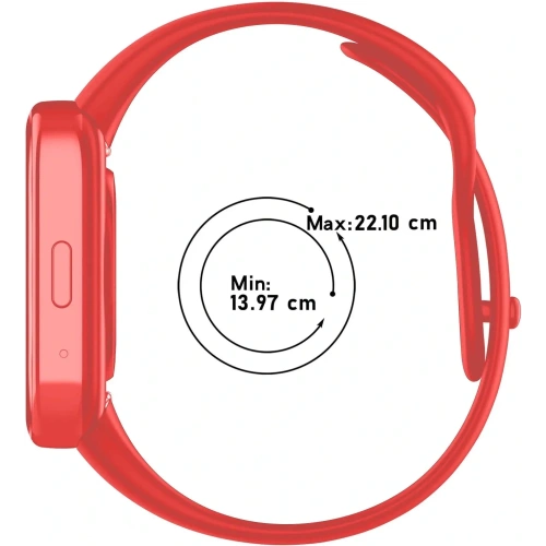 Pasek Bizon Strap Watch Dots do Xiaomi Redmi Watch 3 Active czerwony