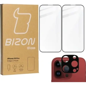 Hurtownia GSM - BIZON Edge 2x képernyő üveg + kamera üveg Apple iPhone 15 Pro - BIZ3196 - {ean13} - Hurt