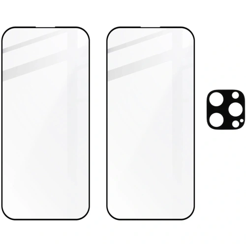 2x Szkło na ekran + szkło na aparat BIZON Edge do Apple iPhone 15 Pro