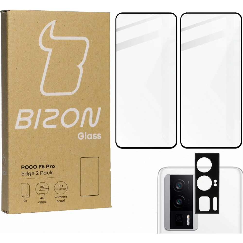 Hurtownia GSM - BIZON Edge Pack 2x Bildschirmglas + Kameraglas Xiaomi Poco F5 Pro - BIZ3201 - {ean13} - Hurt