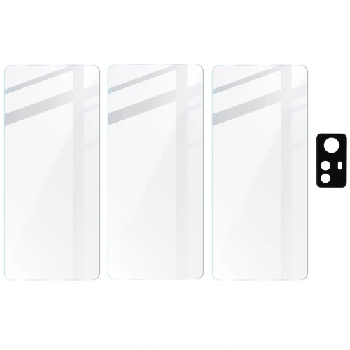 3x Szkło na ekran + szkło na aparat BIZON Clear do Redmi Note 12S