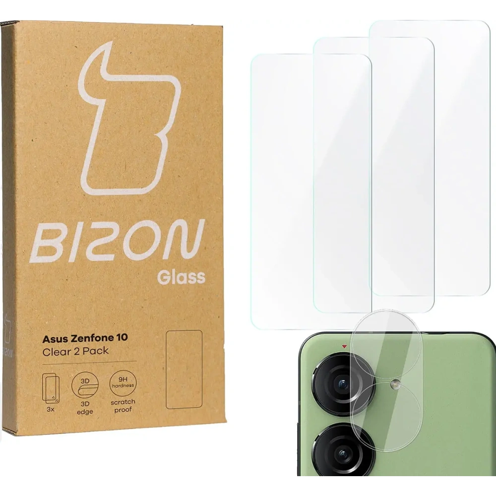 Hurtownia GSM - BIZON Klar 3x Bildschirmglas + Kameraglas Asus Zenfone 10 - BIZ3203 - {ean13} - Hurt