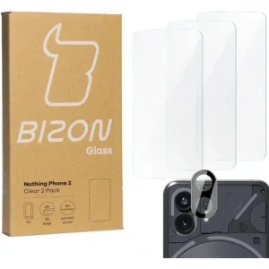 Hurtownia GSM - BIZON Clear 3x sticlă de protecție pentru ecran + sticlă pentru cameră Nothing Phone 2 - BIZ3204 - {ean13} - Hurt