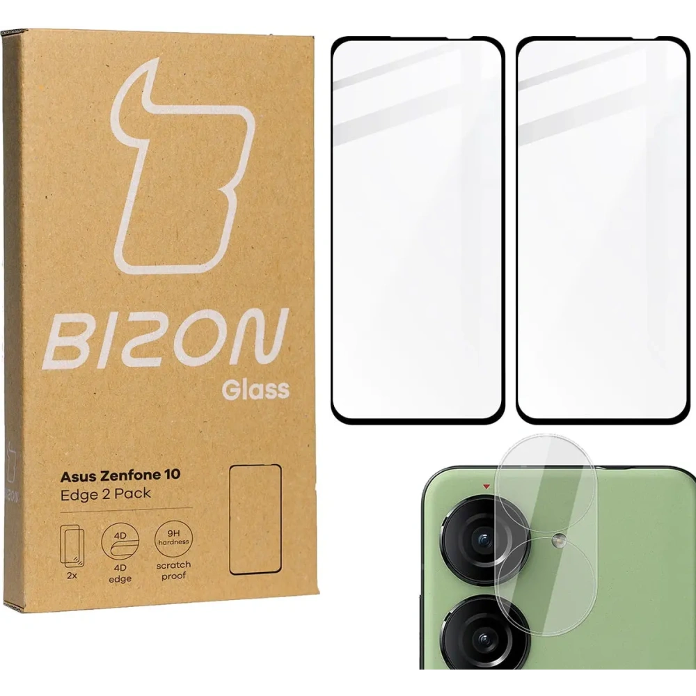 Hurtownia GSM - BIZON Edge 2x sticlă de ecran + sticlă pentru cameră Asus Zenfone 10 - BIZ3206 - {ean13} - Hurt