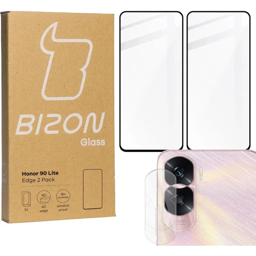 2x Szkło na ekran + szkło na aparat BIZON Edge do Honor 90 Lite