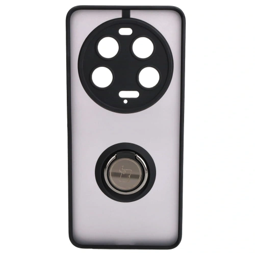 Etui z uchwytem na palec Bizon Case Hybrid Ring do Xiaomi 13 Ultra przydymione z czarną ramką