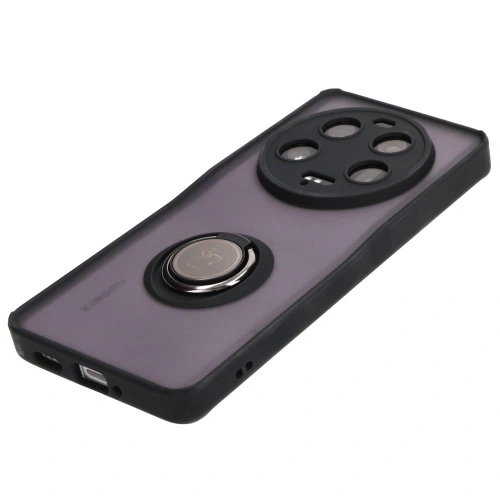 Etui z uchwytem na palec Bizon Case Hybrid Ring do Xiaomi 13 Ultra przydymione z czarną ramką