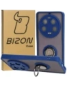 Bizon Case Hybrid Ring Xiaomi 13 Ultra fumuriu cu un cadru albastru marin