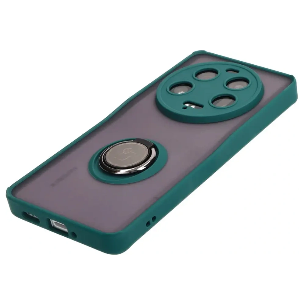Hurtownia GSM - Bizon Case Hybrid Ring Xiaomi 13 Ultra fumuriu cu un cadru verde închis - BIZ3221 - {ean13} - Hurt