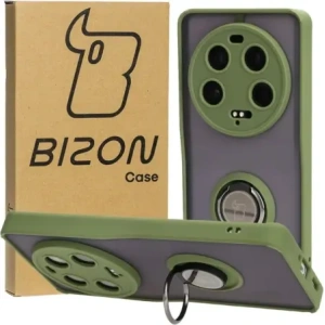 Hurtownia GSM - Bizon Case Hybrid Ring Xiaomi 13 Ultra fumuriu cu un cadru verde - BIZ3222 - {ean13} - Hurt