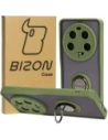 Bizon Case Hybrid Ring Xiaomi 13 Ultra smoky with a green frame