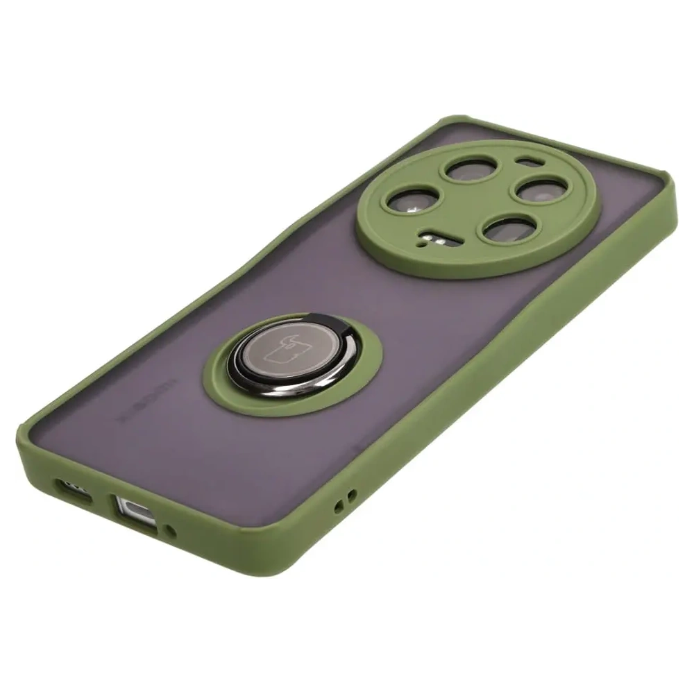 Hurtownia GSM - Bizon Case Hybrid Ring Xiaomi 13 Ultra fumuriu cu un cadru verde - BIZ3222 - {ean13} - Hurt