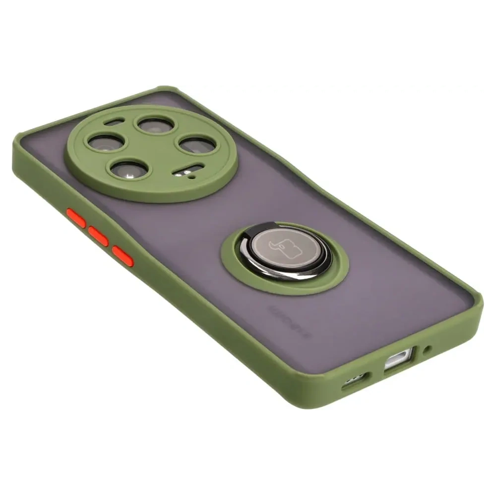 Hurtownia GSM - Bizon Case Hybrid Ring Xiaomi 13 Ultra fumuriu cu un cadru verde - BIZ3222 - {ean13} - Hurt