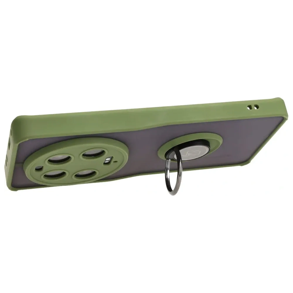 Hurtownia GSM - Bizon Case Hybrid Ring Xiaomi 13 Ultra fumuriu cu un cadru verde - BIZ3222 - {ean13} - Hurt