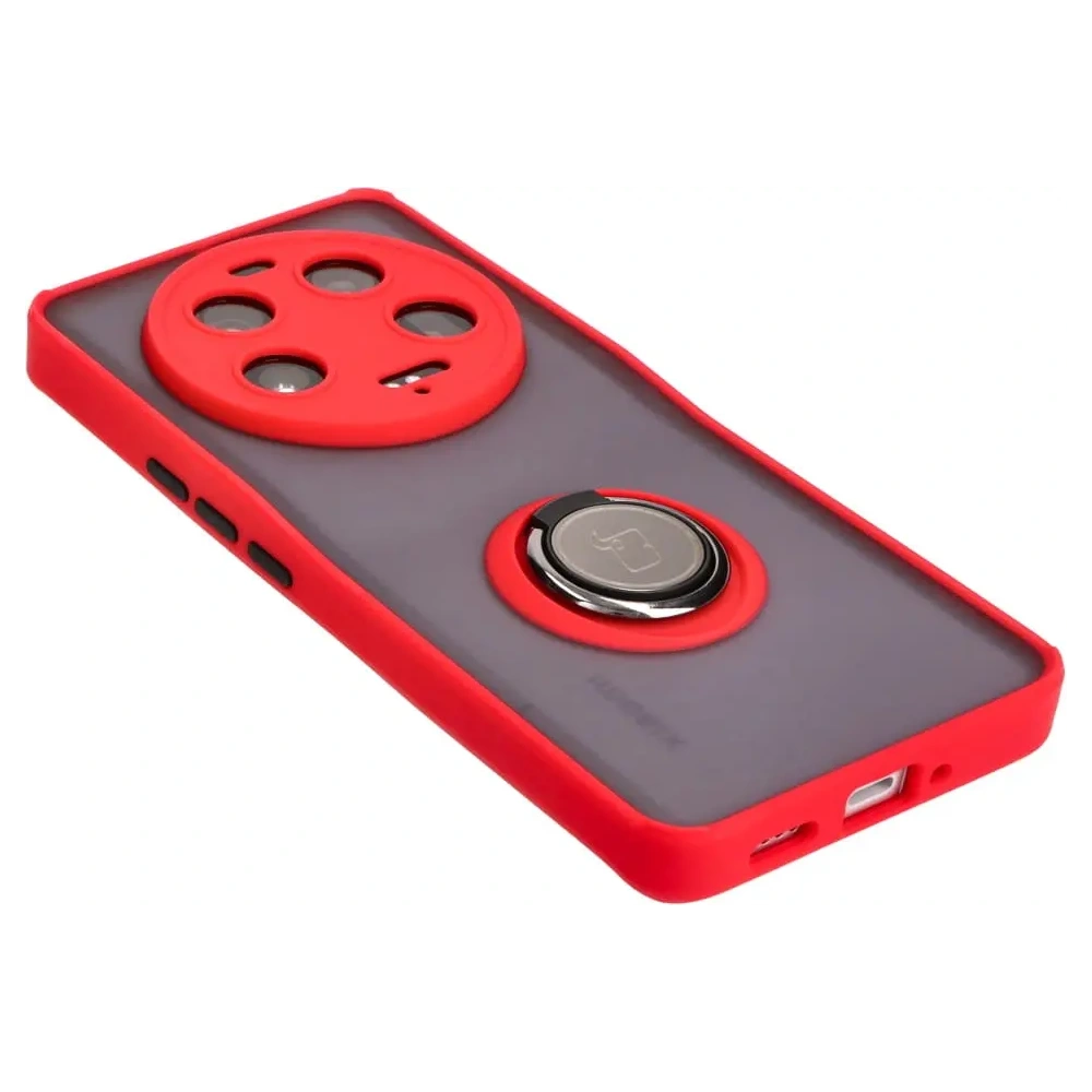 Hurtownia GSM - Bizon Case Hybrid Ring Xiaomi 13 Ultra fumuriu cu un cadru roșu - BIZ3223 - {ean13} - Hurt