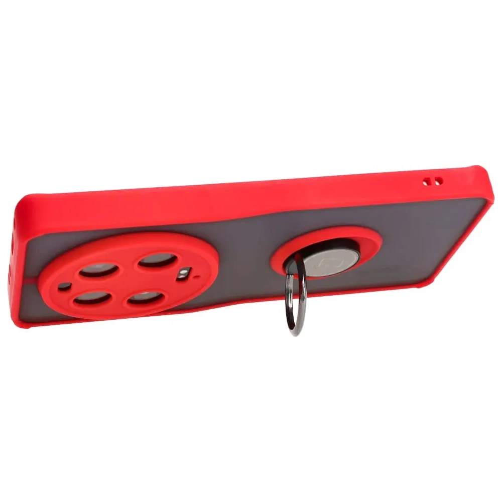 Hurtownia GSM - Etui z uchwytem na palec Bizon Case Hybrid Ring do Xiaomi 13 Ultra przydymione z czerwoną ramką - BIZ3223 - {ean13} - Hurt
