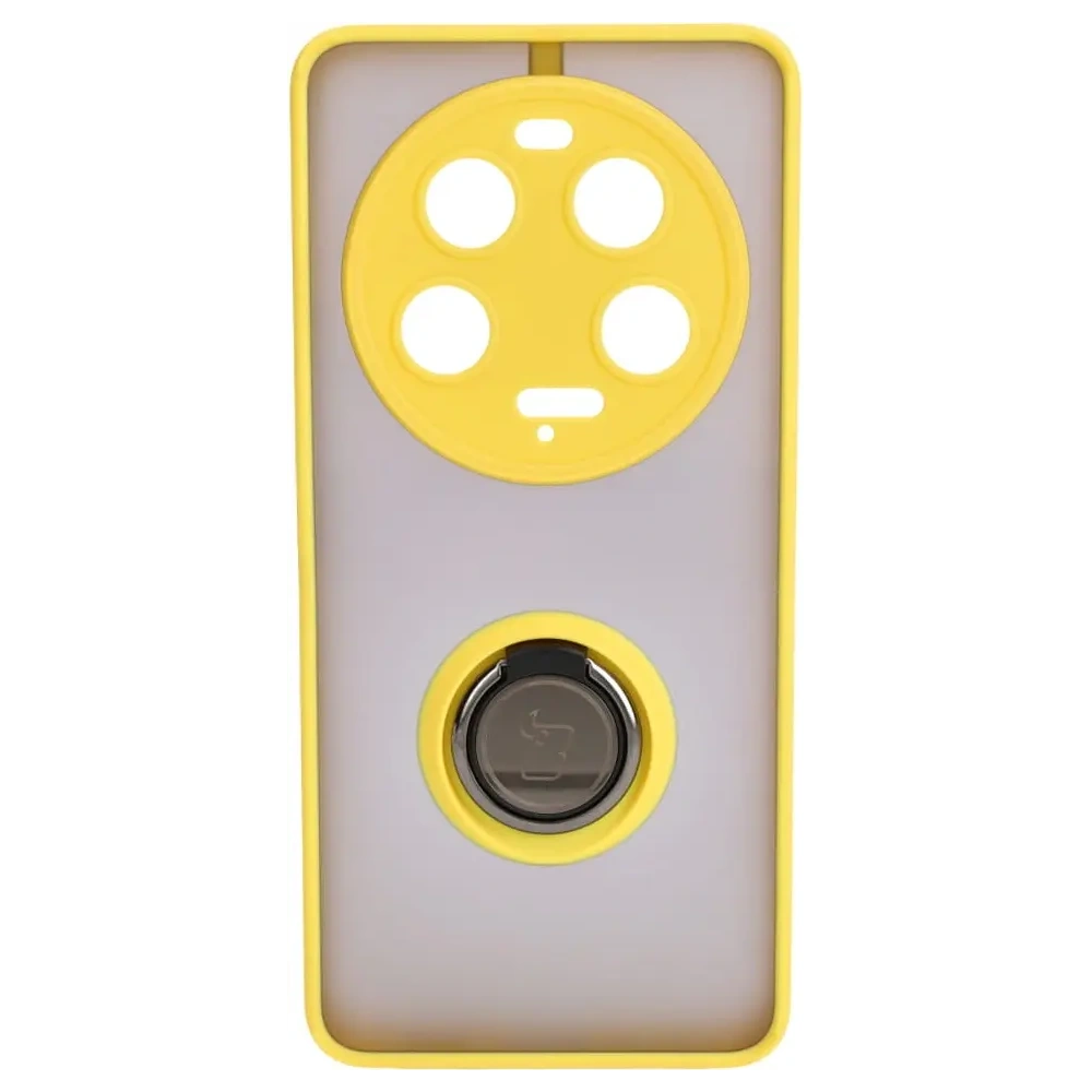 Wholesale Bizon Case Hybrid Ring Xiaomi 13 Ultra smoky with a yellow frame - BIZ3225 - {ean13} - Hurt