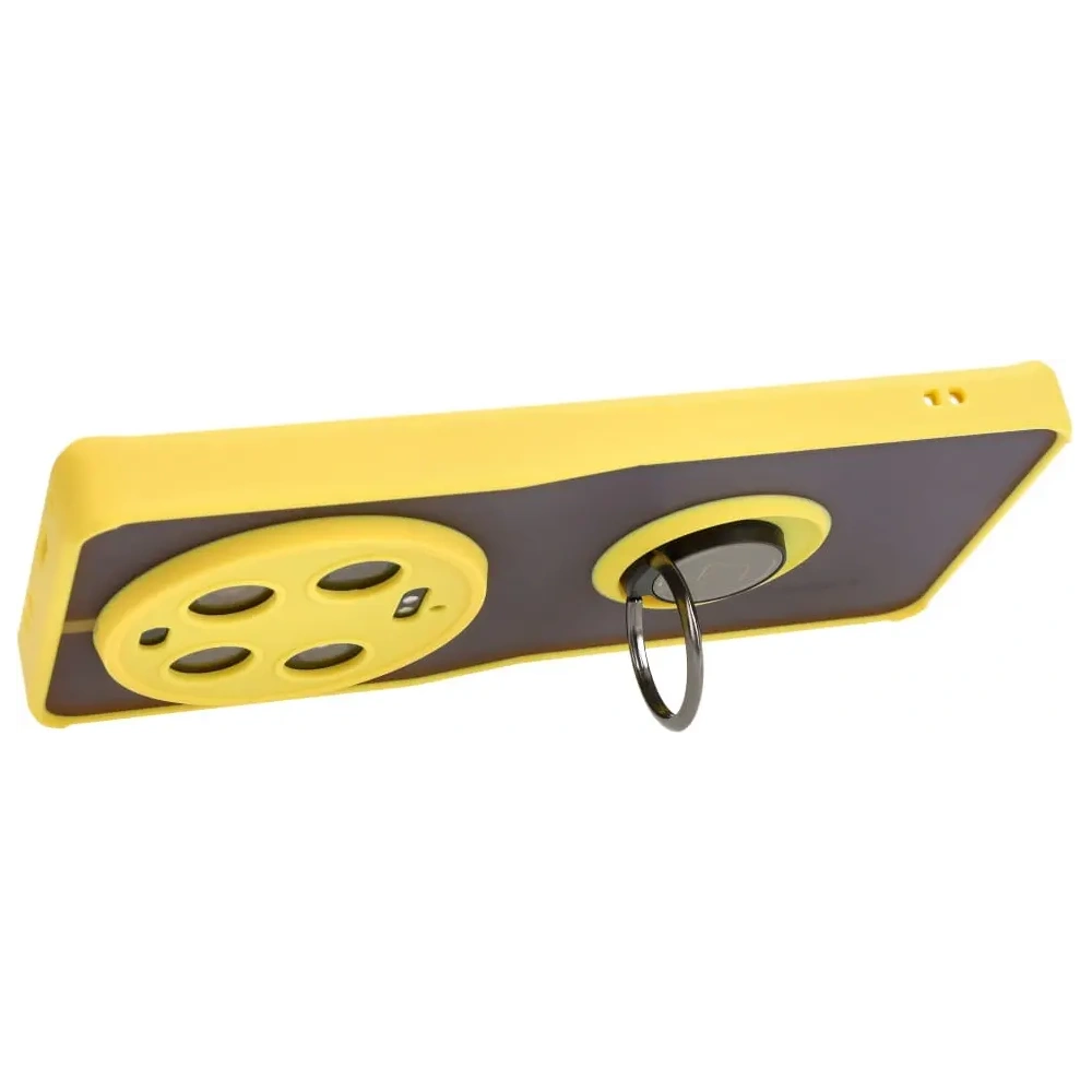 Wholesale Bizon Case Hybrid Ring Xiaomi 13 Ultra smoky with a yellow frame - BIZ3225 - {ean13} - Hurt