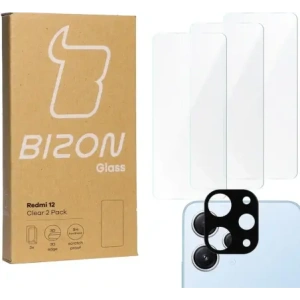 Hurtownia GSM - 3x Sklo na obrazovku + sklo na fotoaparát BIZON Clear do Xiaomi Redmi 12 - BIZ3231 - {ean13} - Hurt