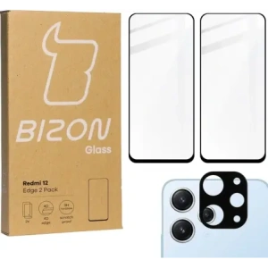 Hurtownia GSM - BIZON Edge 2x képernyő üveg + kamera üveg Xiaomi Redmi 12 - BIZ3232 - {ean13} - Hurt