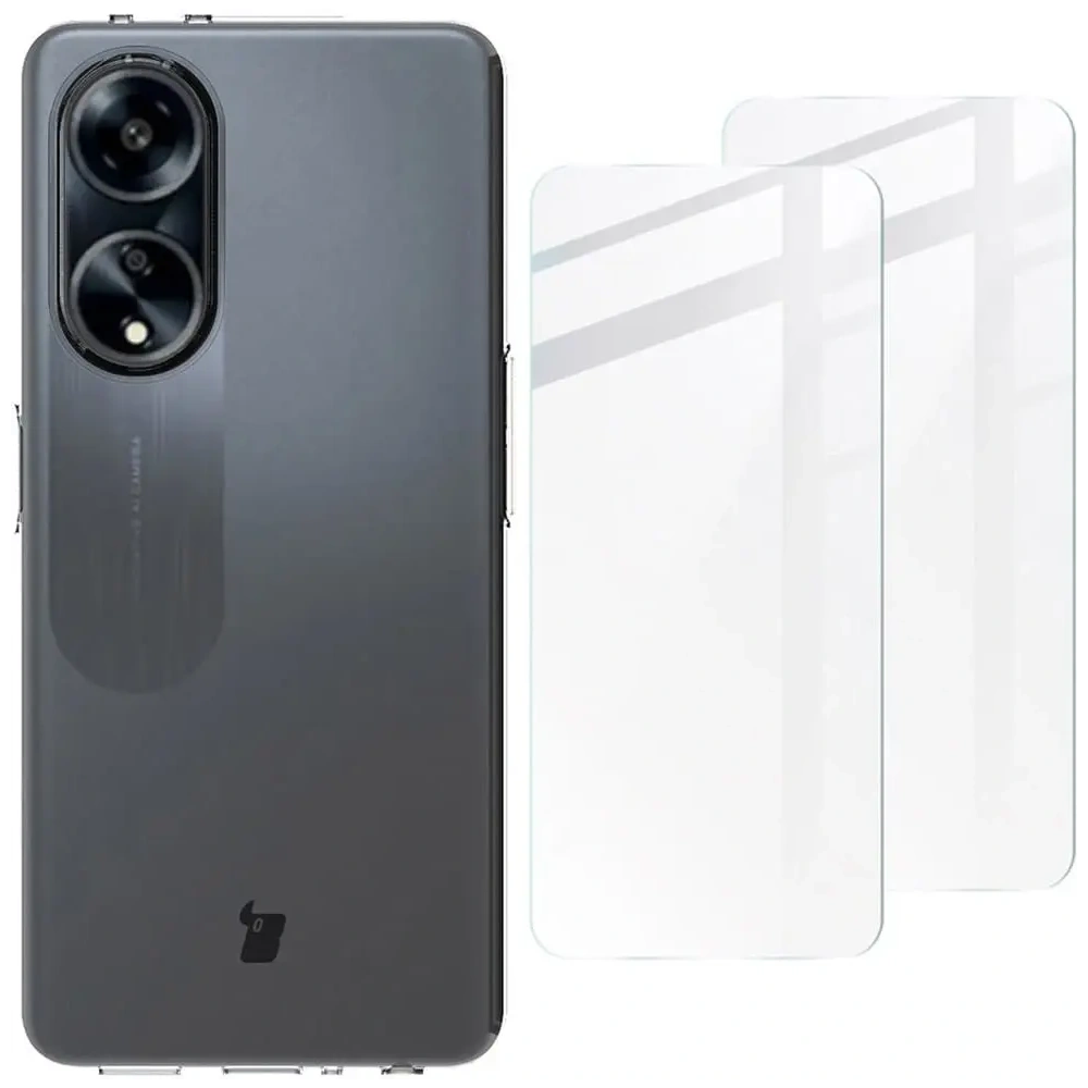 Wholesale Bizon Case Clear Pack case + 2x screen glass Oppo A98 5G clear - BIZ3267 - {ean13} - Hurt