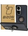 Bizon Case Hybrid Ring Oppo Reno10 / 10 Pro rauchig mit schwarzem Rahmen