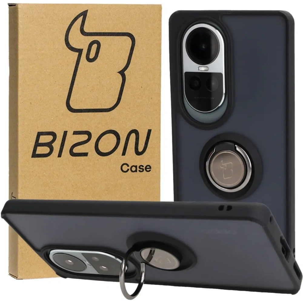 Wholesale Bizon Case Hybrid Ring Oppo Reno10 / 10 Pro smoky with a black frame - BIZ3286 - {ean13} - Hurt