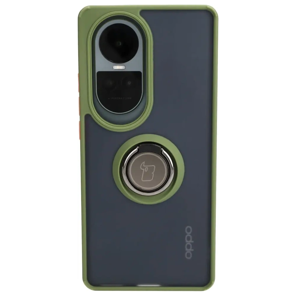 Hurtownia GSM - Etui z uchwytem na palec Bizon Case Hybrid Ring do Oppo Reno10 / 10 Pro przydymione z zieloną ramką - BIZ3287 - {ean13} - Hurt