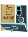 Bizon Case Hybrid Gyűrű Oppo Reno10 / 10 Pro füstös színben világoskék kerettel