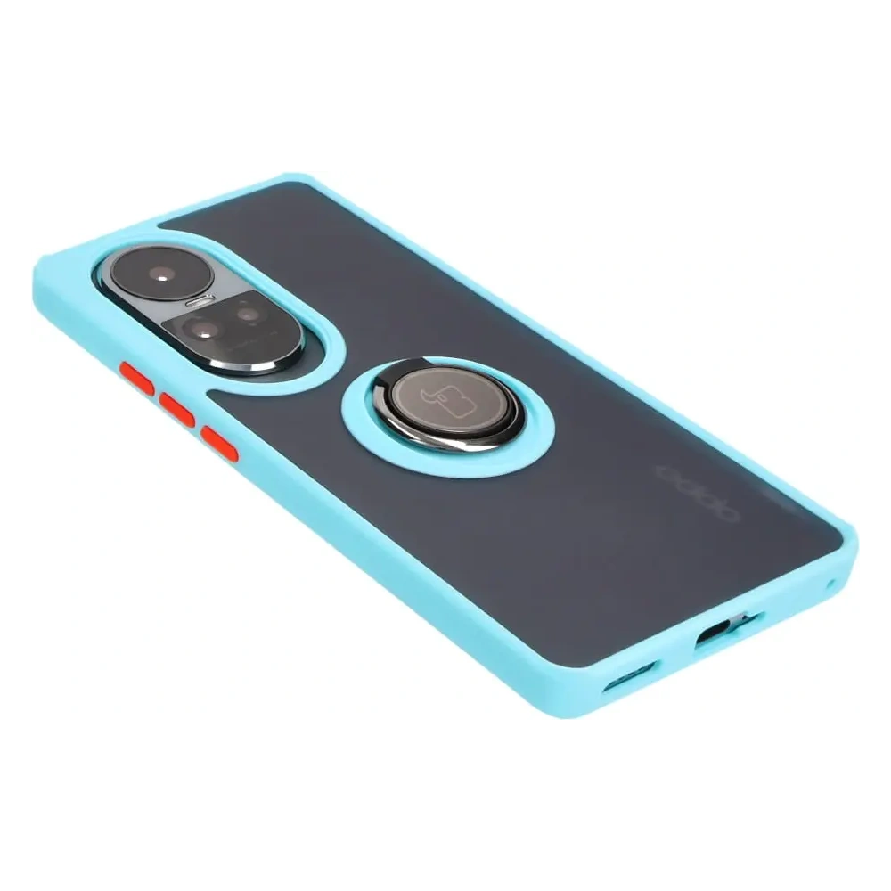 Hurtownia GSM - Bizon Case Hybrid Gyűrű Oppo Reno10 / 10 Pro füstös színben világoskék kerettel - BIZ3288 - {ean13} - Hurt