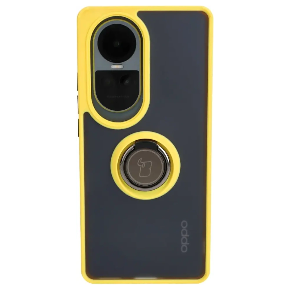 Wholesale Bizon Case Hybrid Ring Oppo Reno10 / 10 Pro smoky with a yellow frame - BIZ3289 - {ean13} - Hurt