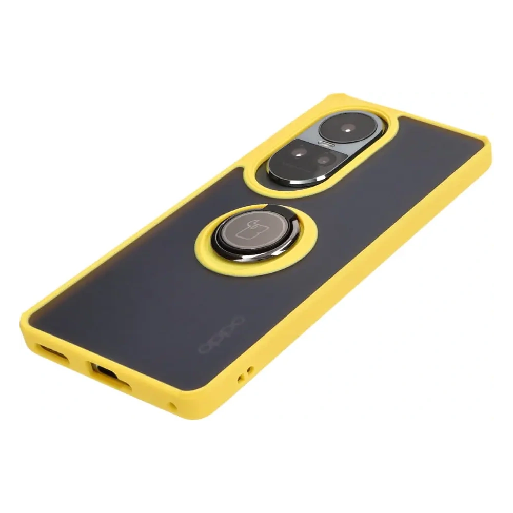 Wholesale Bizon Case Hybrid Ring Oppo Reno10 / 10 Pro smoky with a yellow frame - BIZ3289 - {ean13} - Hurt