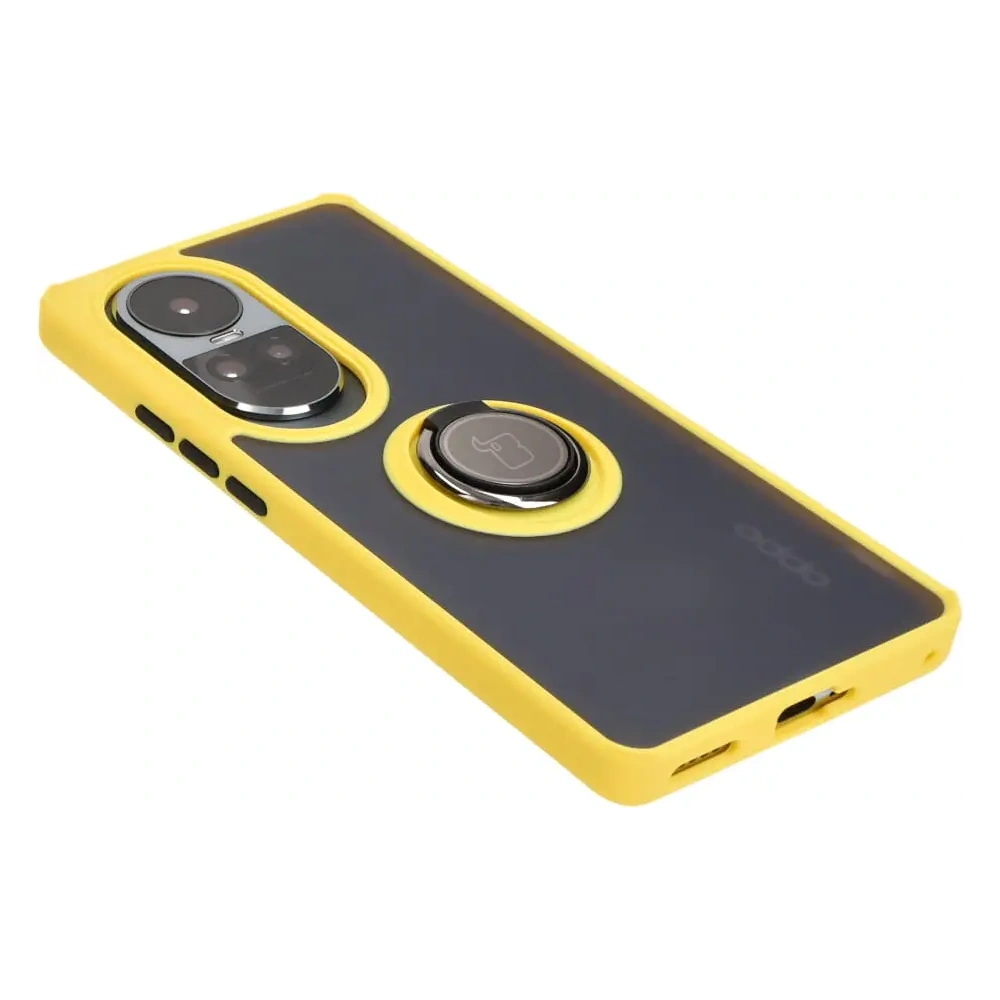 Wholesale Bizon Case Hybrid Ring Oppo Reno10 / 10 Pro smoky with a yellow frame - BIZ3289 - {ean13} - Hurt