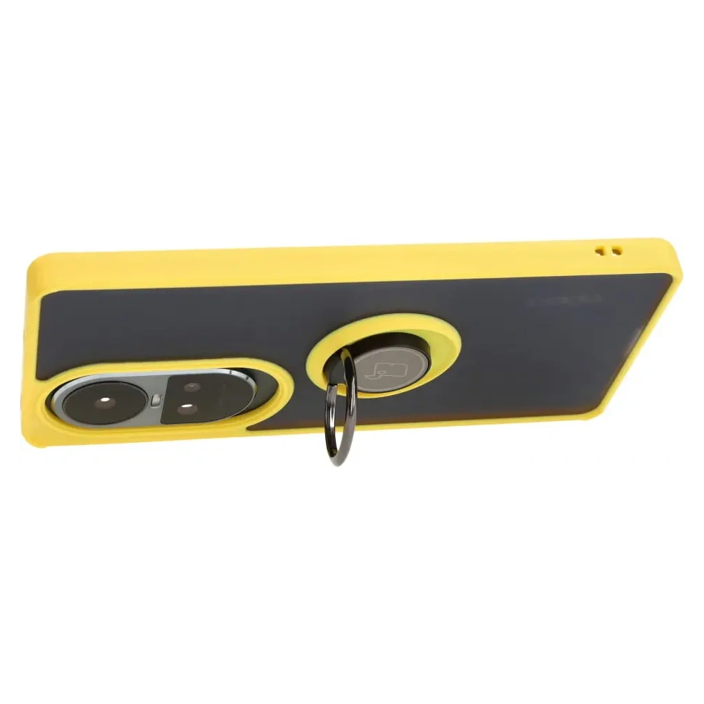 Wholesale Bizon Case Hybrid Ring Oppo Reno10 / 10 Pro smoky with a yellow frame - BIZ3289 - {ean13} - Hurt
