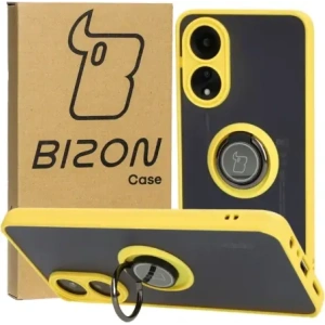 Wholesale Bizon Case Hybrid Ring Oppo A78 4G smoky with a yellow frame - BIZ3295 - {ean13} - Hurt